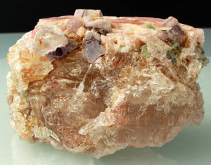 Beryl var. "Morganite" with Lepidolite and Elbaite, Mozambique, Cabinet-Sized Specimen